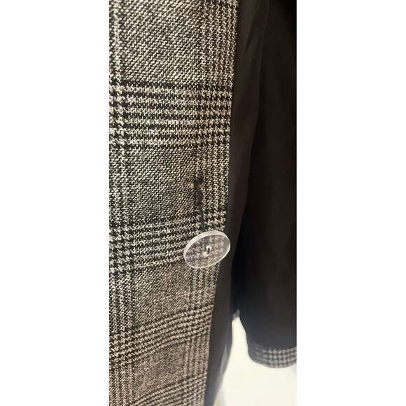 H & M Double Breasted Blazer Loose Fit Checked Grey Black Womens  Size 2 Lined - Picture 9 of 12